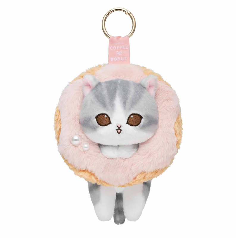 mofusand COFFEE AND DONUTS Mascot Keychain (Strawberry Cream)