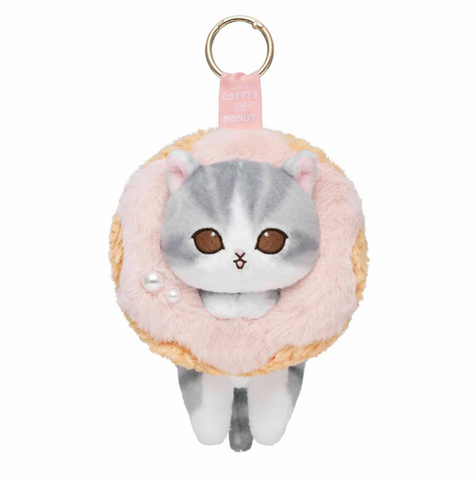 mofusand COFFEE AND DONUTS Mascot Keychain (Strawberry Cream)