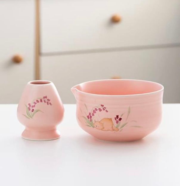 Hand Painted Matcha Set ( Sleepy Bear )